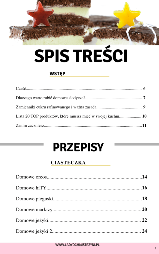 domowe słodycze spis treści